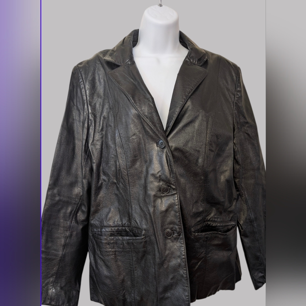 Danier Black Leather Blazer Jacket